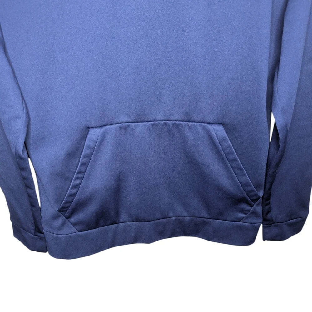 Nike Hoodie Mens Medium Blue Dri-FIT Athletic Pullover Lightweight Spellout Logo